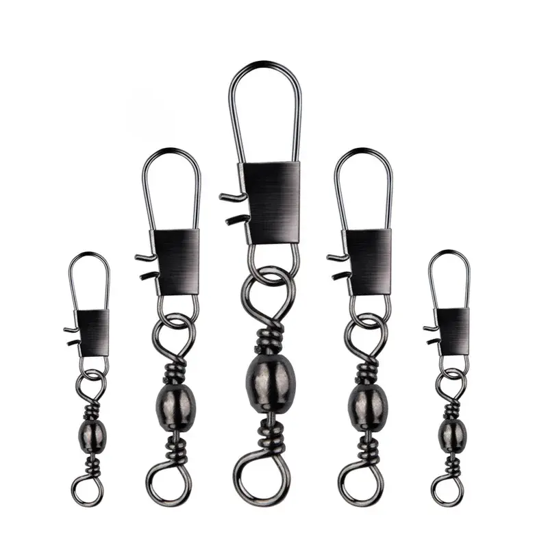100pcs/Pack Swivels Fishing Connector Pin Bearing Rolling Swivel Snap Fastlock Clips Fishhook Fishing Tackle Accessories Fishing Gear Accessories