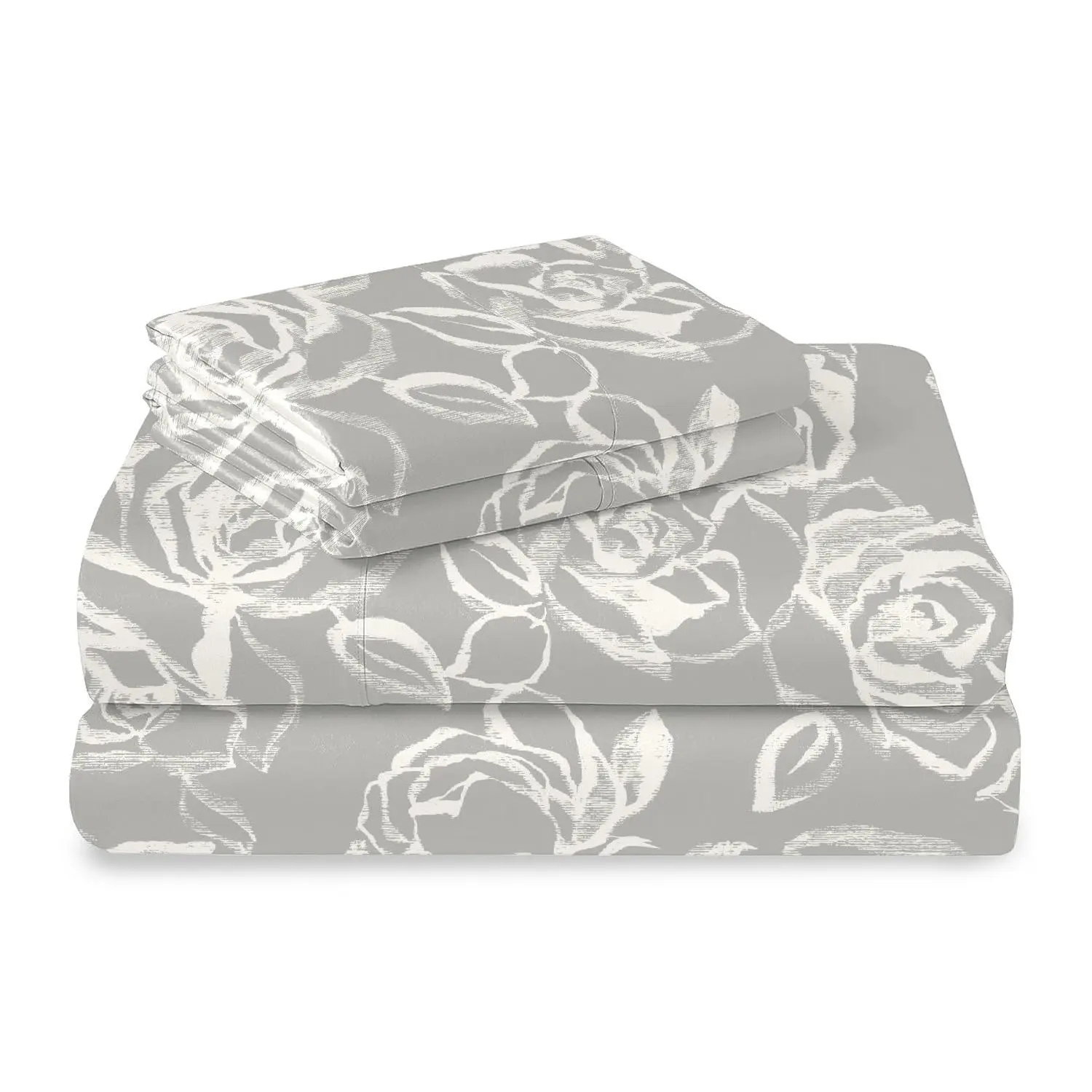 Pizuna 100% Cotton Sheet & Pillowcase Set - Luxurious 400 Thread Count Sateen, Eco-Friendly, Breathable, Includes Fitted Sheet