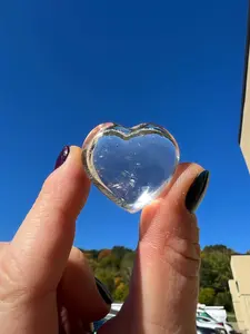 New Moon Beginnings Clear Quartz Heart Polished Crystal - Heart-Shaped Crystal in Clear Packaging