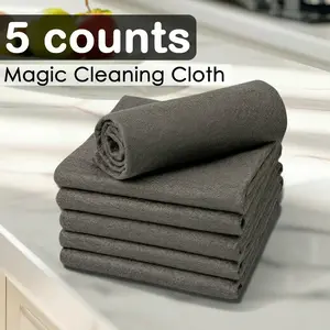 【Newest Type】5pcs Thickened Magic Cleaning Cloth, Leaving No Trace Reusable Microfiber Magical Cleaning Rags, Wiping things cleaner, Microfiber Cleaning Cloth for window, Mirror, Cars, Windows, floors, countertops, and sink, a deep clean.