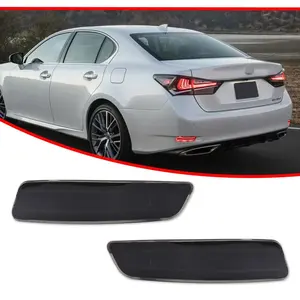 2pcs Smoke Red LED Bumper Reflector For 2013-2018 Lexus ES300h ES350 , 2016-2020 GS350 GS450h,Replace OEM 8192030040,8191030040, LX1185101,LX1184101