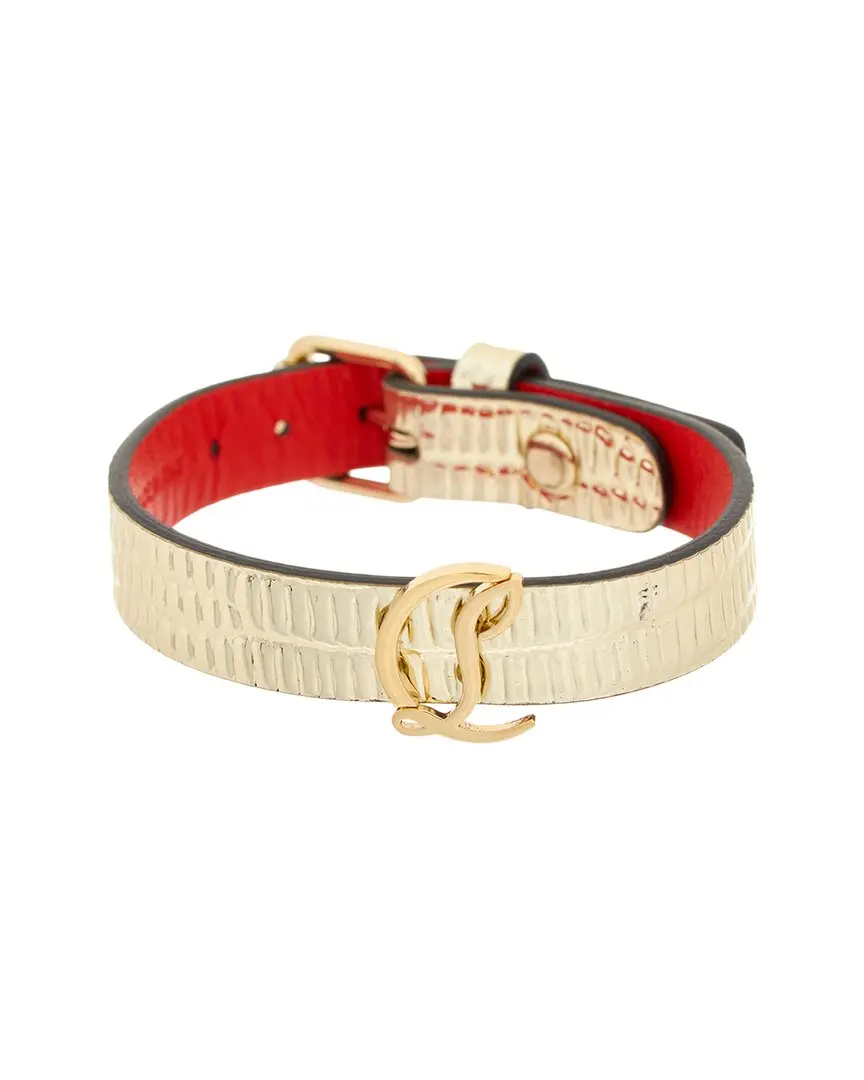 Christian Louboutin Logo Leather Bracelet
