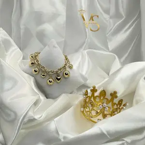 Valdes Luxury #101 – 14K Gold-Plated Bracelet with Ball Charms