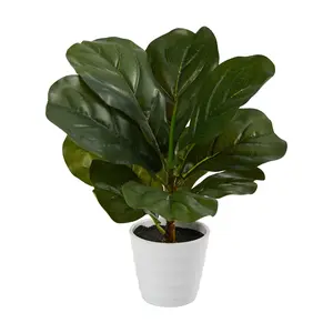 Nearly Natural 11" Fiddle Leaf Artificial Plantin Planter