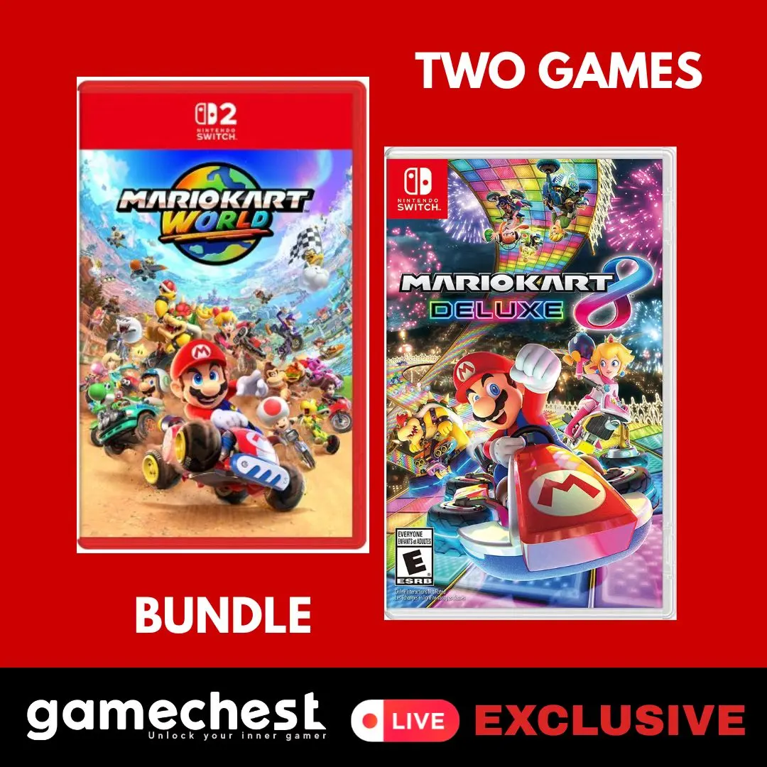 Mario Kart World & Mario Kart 8 Deluxe [Switch 2/Switch 1] Game Bundle - Nintendo Switch (Region Free)