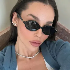 Women Oval Sunglasses, 90s Y2K Retro Vintage Style, UV400 Protection Lightweight for Daily & Streetwear