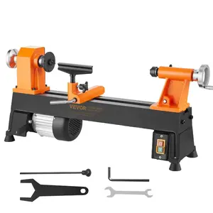 VEVOR Tabletop Wood Lathe, Dimensions 10x18 inches, Motor Strength 0.5 HP 370W, Offers Wood Crafting with 5 Adjustable Speeds ranging from 780 to 3840 RPM, Includes Rod Injection, Wrenches, Facepla
