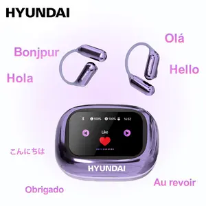 HYUNDAI C18 Open-Ear Wireless Headphones with Bluetooth 6.0, Supports 169-Language Translation, LED Full-Color Touch Smart Screen, ENC Noise Cancellation, Remote Photography & Anti-Loss Function, Audio Earbuds for Music & Calls