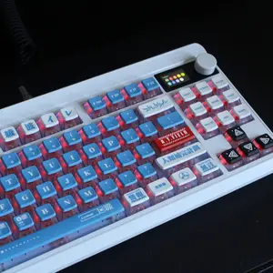 Pudding Keycaps Anime Theme 117 PCs For Mechanical Keyboards Eva-00 Backlit Compatible ANSI Layout English Only For Gamers High Quality PBT