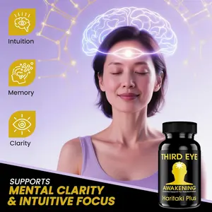 Third Eye Awakening – Organic Haritaki Capsules – King of Herbs for Pineal Gland Decalcification, Third Eye Activation & Intuition – Trusted by Millions of Yogis – 650mg – 100 Vegan Capsules.