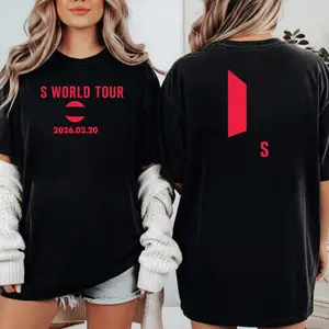 Kpop World Tour 2026 Shirt, Bangtan Inspired Concert Tee, ARMY Fan Gift, Vintage Washed Black Graphic T-Shirt, Music Lover Outfit, Unisex Kpop Shirt