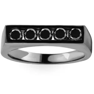 1Ct Black Diamond 5-Stone Men's Ring in 10k Black Gold 1Ct Black Diamond 5-Stone Men's Ring in 10k Black Gold