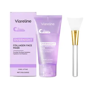 Viareline Collagen Moisturizing Peel-Off Mask (With Brush) Gently Hydrates, Moisturizes And Smooths The Facial Skin
