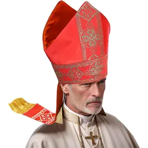 Bishop Hat Papal Mitre Clergy Costume Prop Headgear for Hallween  Party