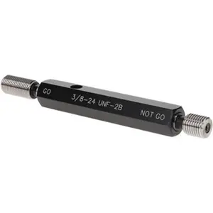SPI Plug Thread Gage: 3/8-24 Thread, 2B Class, Double End, Go & No Go Handle Included 34-389-7