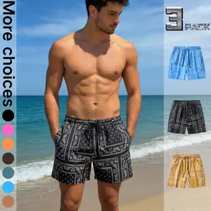 Pack of 3 men’s shorts with fruit print — vacation-inspired beach pants #mensfashion #beachstyle #streetstyle Trendy casual shorts