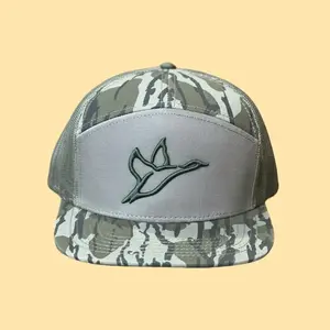 Combat Waterfowl Bottomland Gator Camo 7 Panel Hat – High Crown Hunting Snapback Cap | Adjustable Outdoor Streetwear Hat 2026