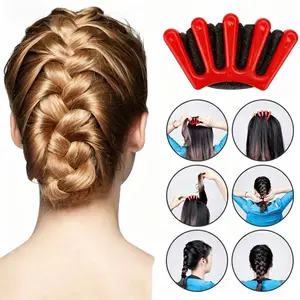 1pc women-only five-finger sponge braiding tool, ergonomic non-slip grip, soft cushion design for braids, twists and updos, practical hair accessories for normal hair types
