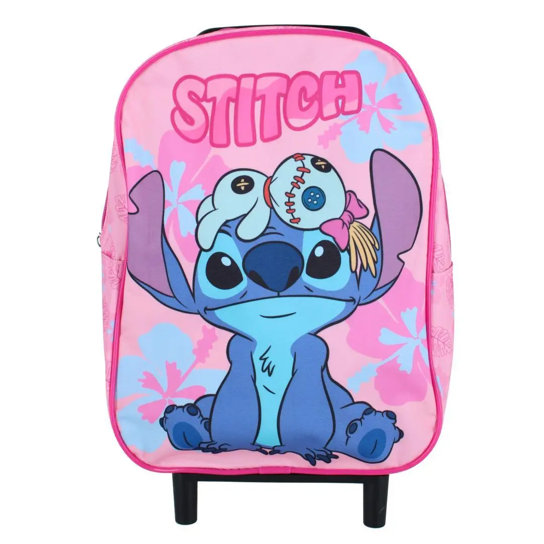Textiel Trade Cute Printed Roller Backpack for Kids, Stitch & Scrump Casual Travel Bag with Retractable Handle, Casual Printed Backpack, Cute Backpack Ideas