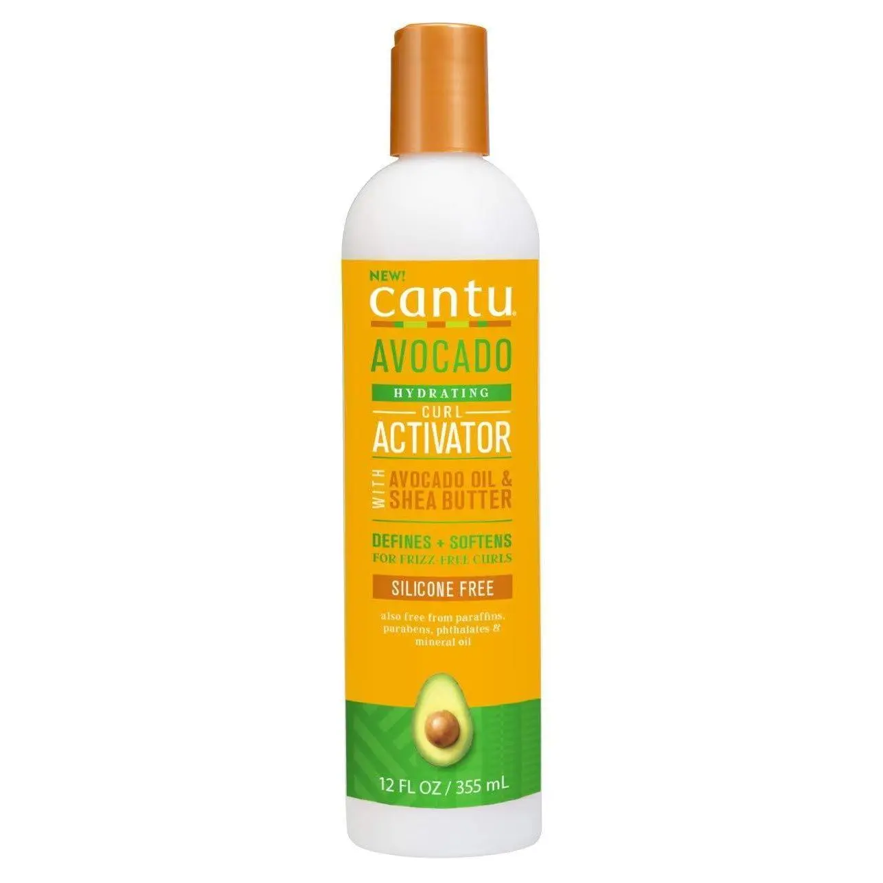 Avocado Hydrating Curl Activator, Frizz-Free Curl Cream for Natural, Wavy & Coily Hair with Shea Butter & Olive Oil, 12 oz, Natural Curls