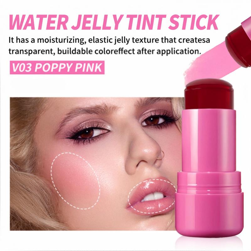 4pcs Jelly Blush Lipstick Makeup For Eyes Lips Cheeks Easy To Carry Multifunctional Clear Jelly Blush Stick Tinted Matte Cream Long Lasting Cosmetic