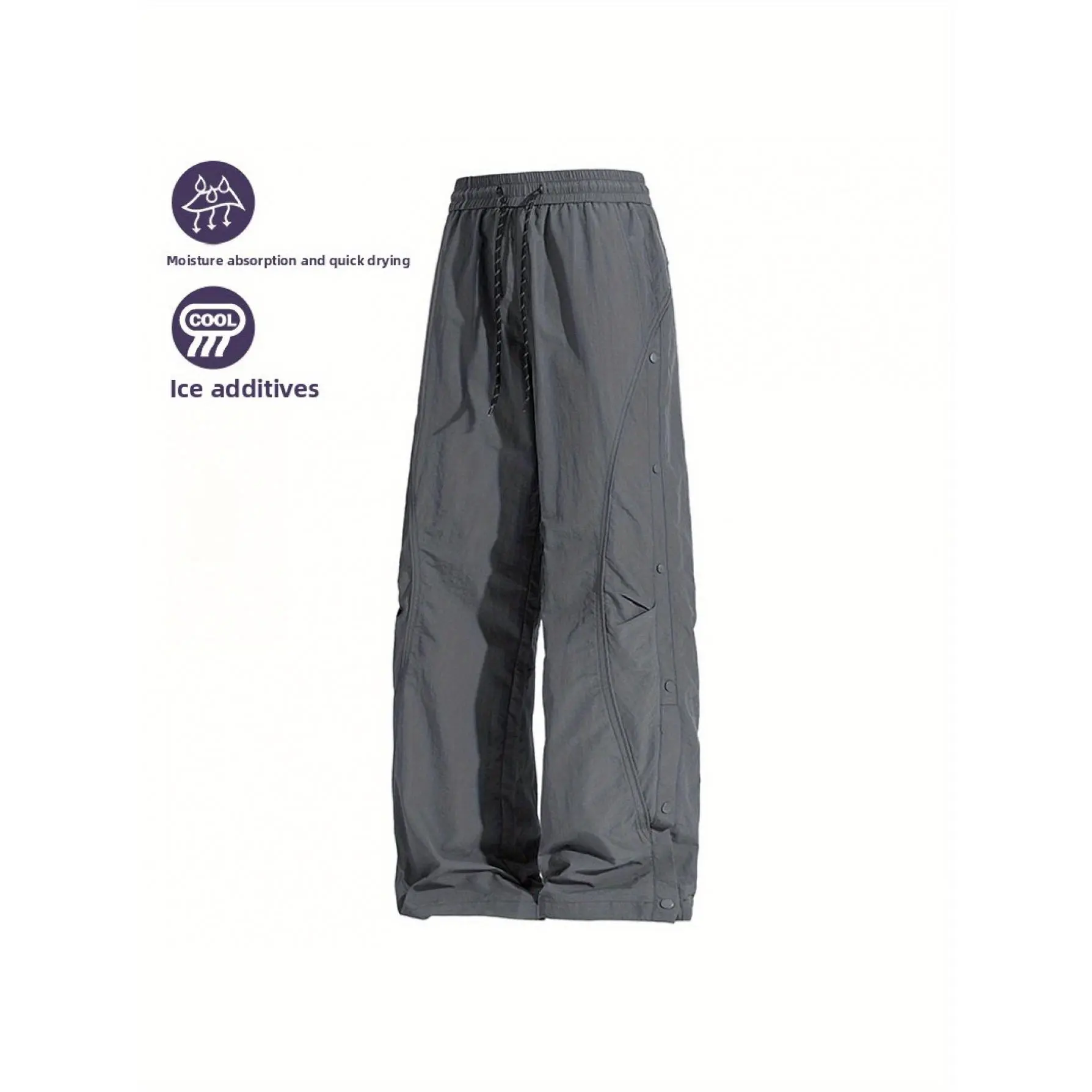 UYCEKK Unisex Quick-Dry Polyamide Nylon Blend Mountain Pants - Button Closure, Lightweight Non-Stretch, Loose Fit Straight Leg, Machine Washable Spring/Summer Outdoor Hiking Gear for Hikers