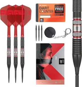 TARGET Darts Gabriel Clemens 95K Steel Tip Swiss Point Darts, 95% Tungsten Darts with K-Flex Flights, 21G/22G/23G | German Giant Clemens Darts, Player Edition Swiss Points K Flex Dart Set