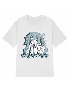 Japanese-style Y2K anime women's T-shirt, cotton loose Print Streetwear street casual oversized short-sleeve hip-hop Harajuku top, unisex