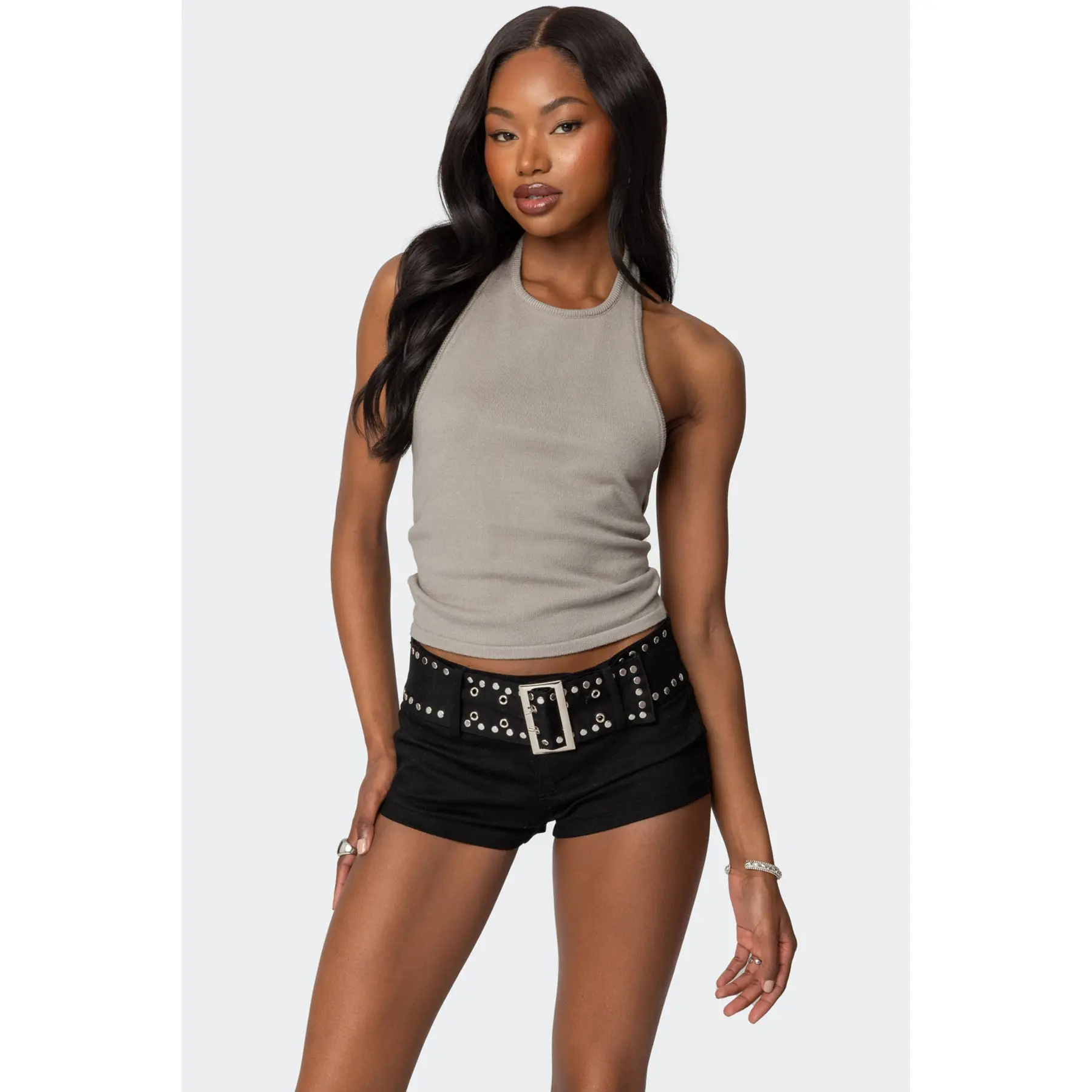 Twister Backless Knit Halter Top