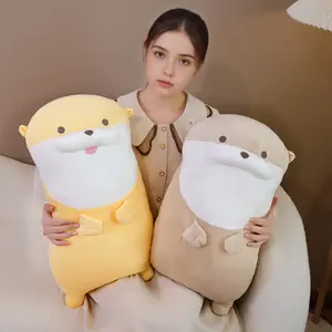 Cute Standing Otter Plush Toy, Cotton Filled Elastic Stuffed Animal, Christmas Birthday Gift, Home Decor Pillow, Creative Present