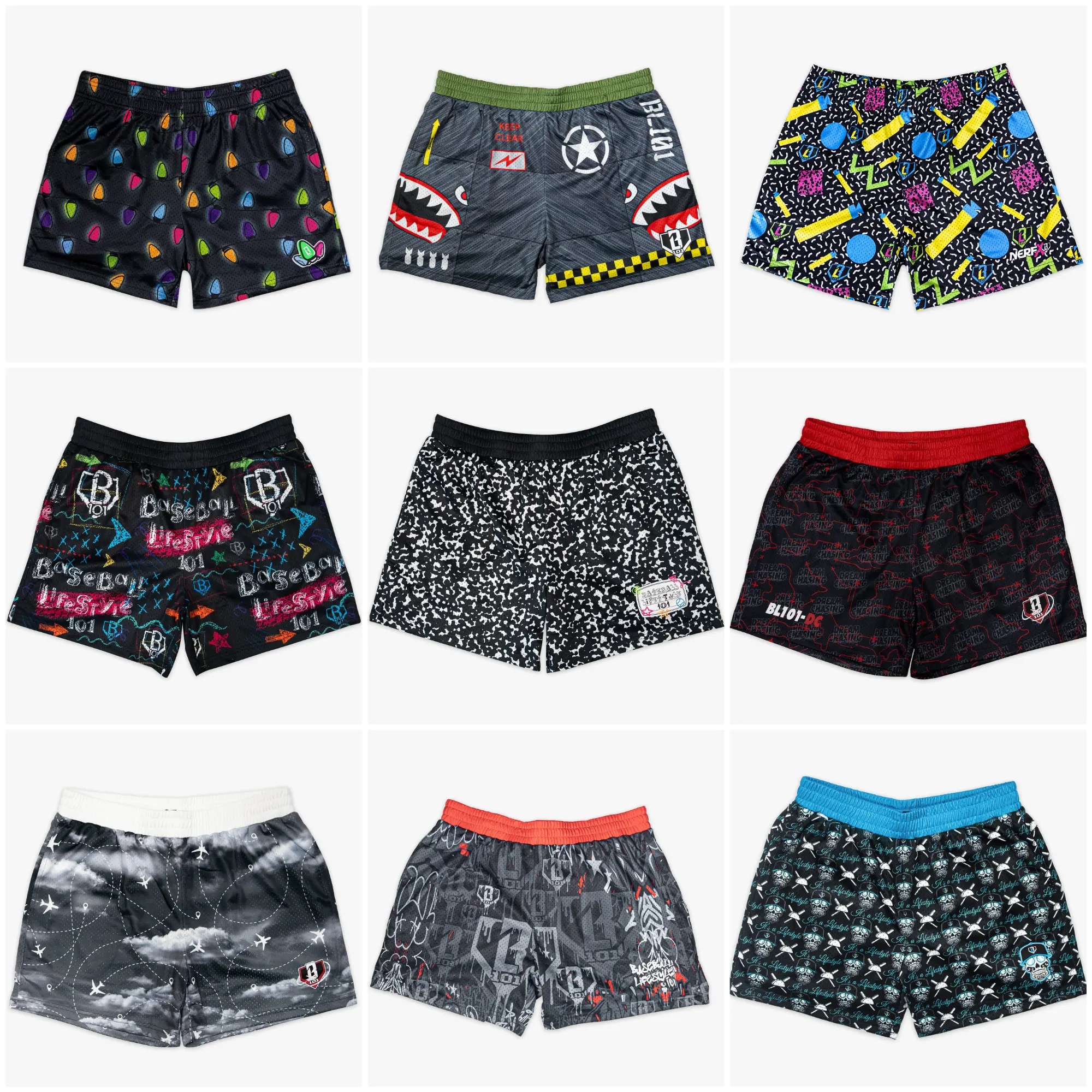 [ Back to School Sale - Baseball - Lifestyle - 101 ] Premium Men's Printed Mesh Athletic Shorts – Lightweight Breathable Graphic Gym Shorts Full Collection