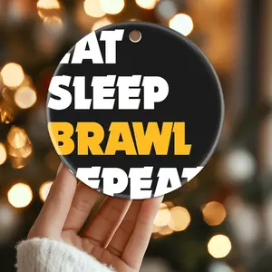 Christmas Ornaments Bull Brawl Stars Guide Eat Sleep Brawl Repeat Ver 3 Gift For Friends Birthday Family New Year Tree Circle