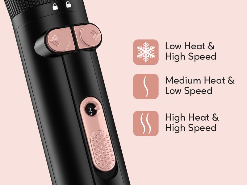 Terviiix 4-in-1 Hot Air Rotating Blow Dryer Brush Kit – 1000W with Rotatable Round Brushes (2 Sizes), Oval Volumizer, and Diffuser