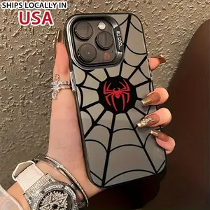 Spider Pattern Design Phone Case, 1 Count Shockproof Phone Protective Cover, Phone Accessory Compatible with iPhone 15 14 13 12 11 XS XR X Mini Plus Pro Max