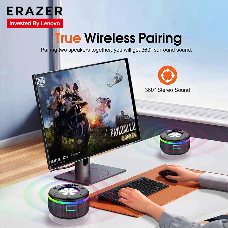 ERAZER XM102 Waterproof Shower Bluetooth Speaker Portable Wireless Speaker with Suction Cup IPX6 Waterproof Speaker Suitable for home/party/outdoor/beach, electronic products, birthday gifts