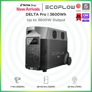 DELTA Pro, 3600Wh, 3600W Output, EcoFlow Portable Power Station, 2.7H to Full Charge, 5 AC Outlets,  120V LFP Battery with Expandable Capacity