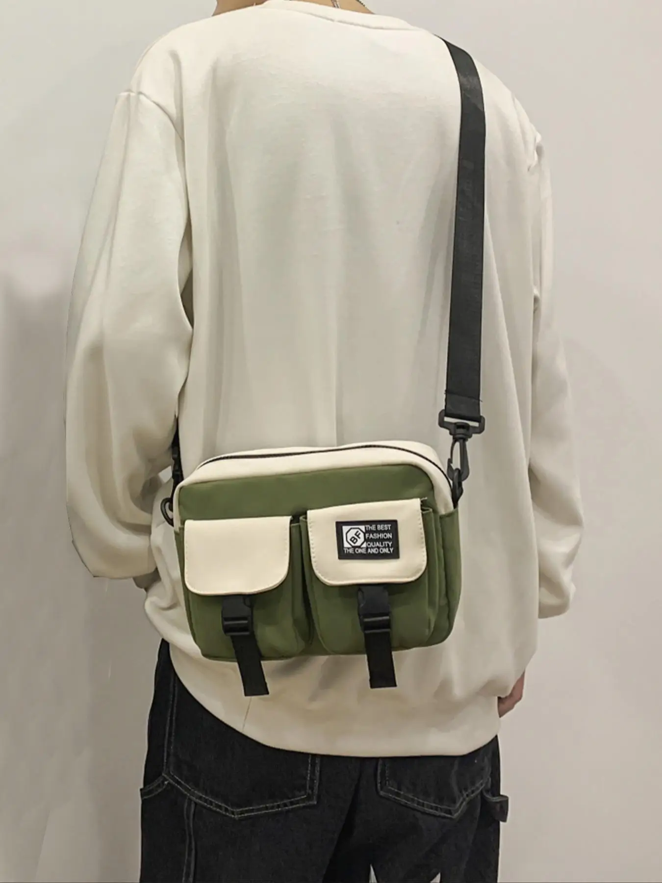 Men's Casual Preppy Style Crossbody Bag, Fashionable Large Capacity Crossbody Bag for Work & Daily Use, Trendy Versatile Work Bag for Men