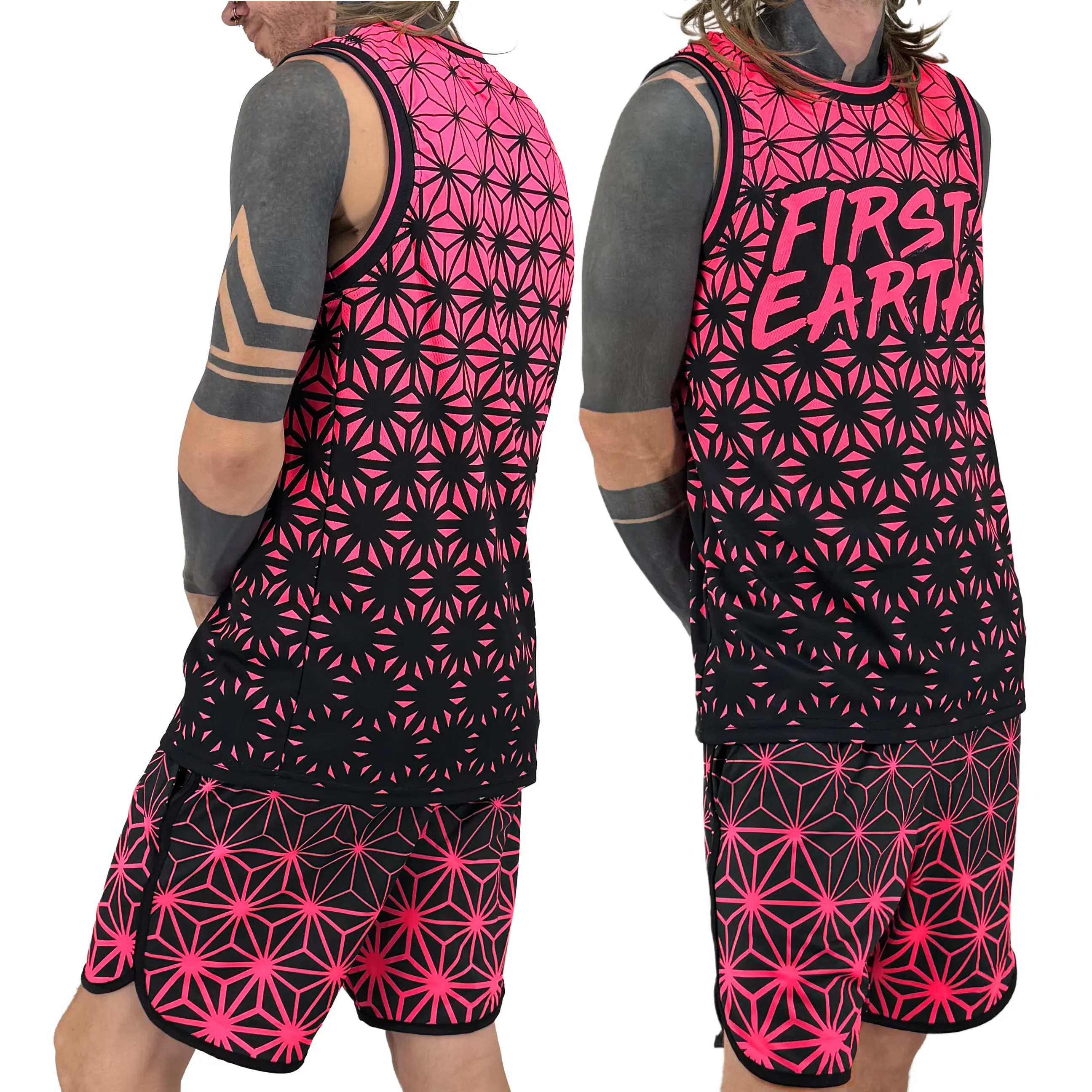 Asanoha Pink - UV - Basketball Jersey
