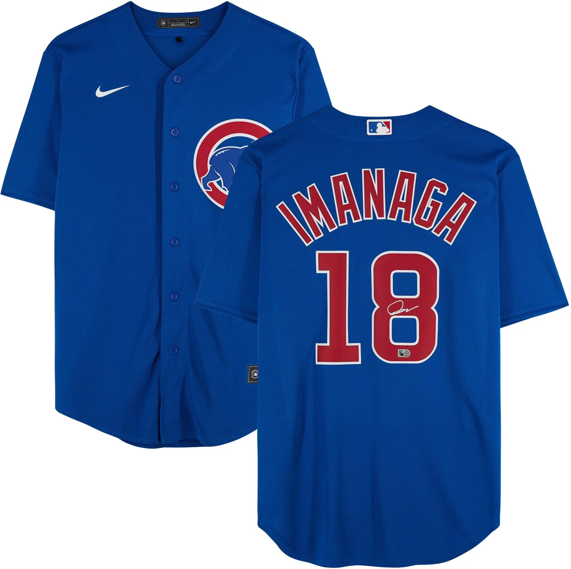 Shota Imanaga Chicago Cubs Signed Blue Nike Replica Jersey - Kanji Signature