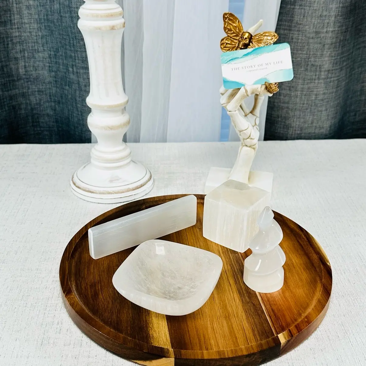 Selenite/Satin Spar Polished Carvings