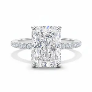 S925 Silver Platinum-Plated 3ct Crushed Ice Moissanite Bridal Statement Ring - Elegant Engagement, Stackable Jewelry for Daily Wear, Gifting, Elegant Fashion Rings, Unique Ring