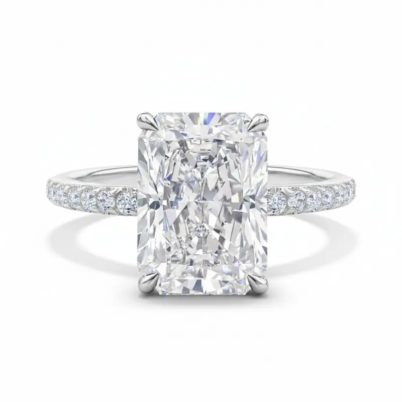 S925 Silver Platinum-Plated 3ct Crushed Ice Moissanite Bridal Statement Ring - Elegant Engagement, Stackable Jewelry for Daily Wear, Gifting, Elegant Fashion Rings, Unique Ring