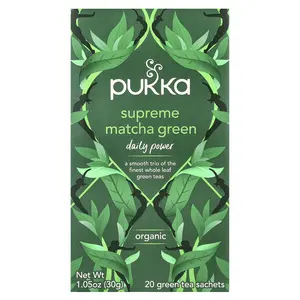 Pukka Herbs Organic Green Tea, Supreme Matcha Green, 20 Sachets, 1.05 oz (30 g)