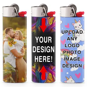 VulgrCo Custom Lighter Wrap Skins 2 Pack - Fits Most Standard Lighters - Ideal for Company Gifts and Wedding Favors, Upload Your Own Photos, Logos, or Artwork Full Sticker Cover (Lighters Not Included)