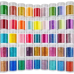 Ultra Fine Glitter 45 Colors Set, Holographic Glitter  for Tumblers, Arts and Craft Glitter, Iridescent Glitter for Epoxy ,  Glitter for    Hair Eyeshadow Makeup