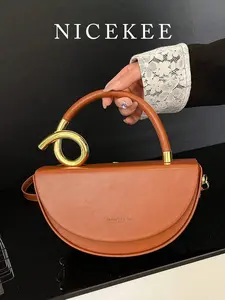 Personalized Women's Handbag With Niche Design, Fashionable Retro High-Quality Crossbody Bag, Solid Color Daily Versatile Armpit Flip Saddle Bag, Equipped With Adjustable Long Shoulder Strap, Suitable For Daily Travel, Travel And Commuting Of Office
