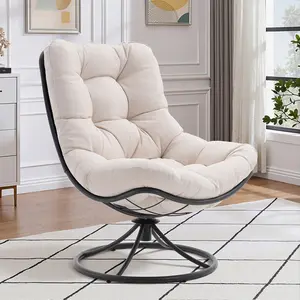 Swivel Accent Chair, 360 Degree Swivel Chair with Soft Thick Cushion and Sturdy Steel Frame, Modern Comfy Lounge Chair for Living Room, Bedroom, Reading Room, Patio, Outdoor