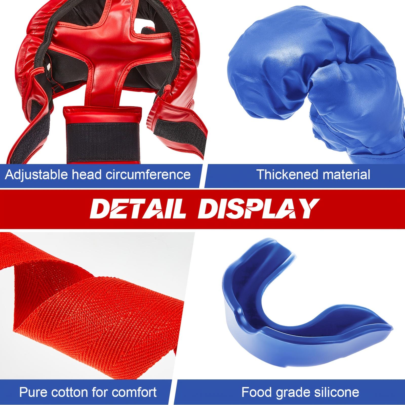14PCS Boxing Training Set – 2 Pairs 16oz Gloves, Headgear, Hand Wraps & Mouthguards for Beginners, Adults & Youth
