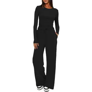 Darong Women'S 2 Piece Outfits Long Sleeve Lounge Sets Travel Outfits
