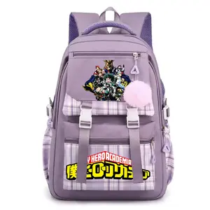 Hero Academia Backpack Casual Waterproof Anti Dirty Men's and Women's Business Backpacks Work Travel Bag Daypack -Purple
